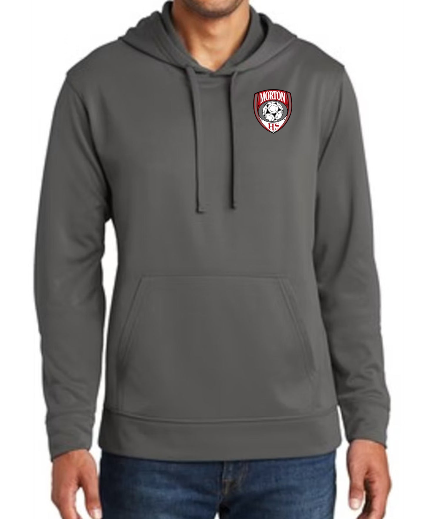 Morton HS Soccer Crest on Dri-Fit Hoodie Sweatshirt