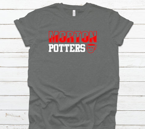 Morton Potters  GunMetal withVarsity with Clay T-Shirt