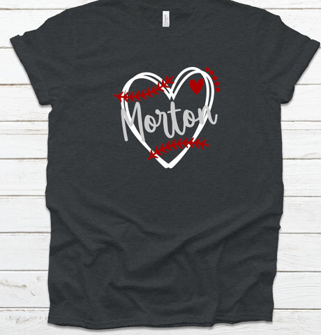 Morton Baseball Heart Shirt