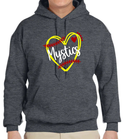 Mystics Softball Laces Heart Sweatshirt