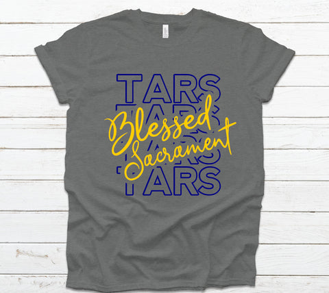 Tars Stacked Blessed Sacrament Script Spirit Shirt